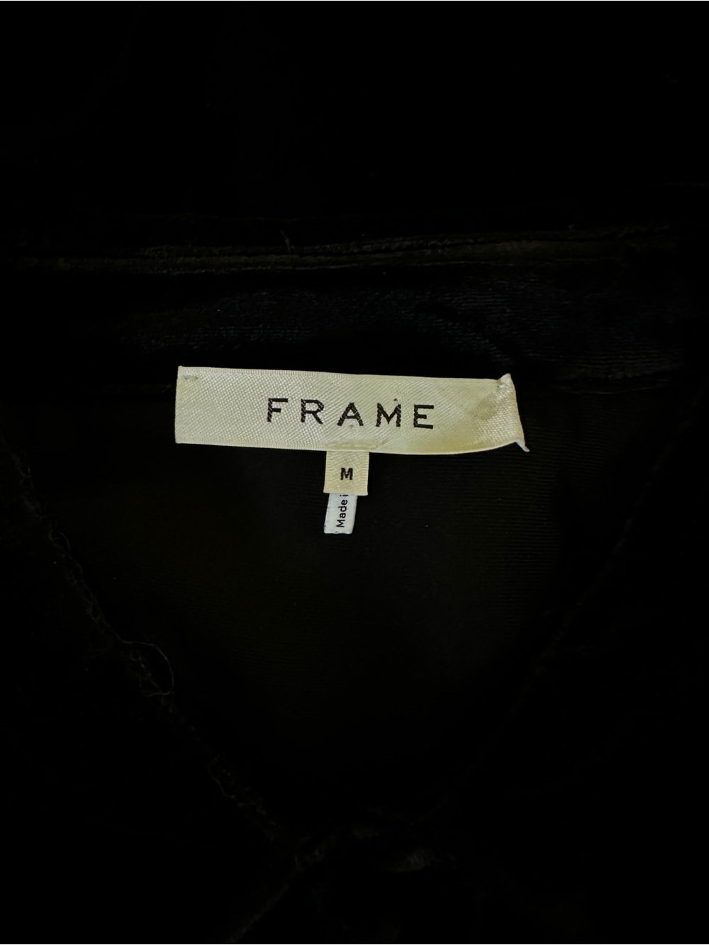 Frame Black Velvet Ruffle Button-Down Blouse - Picture 4 of 8